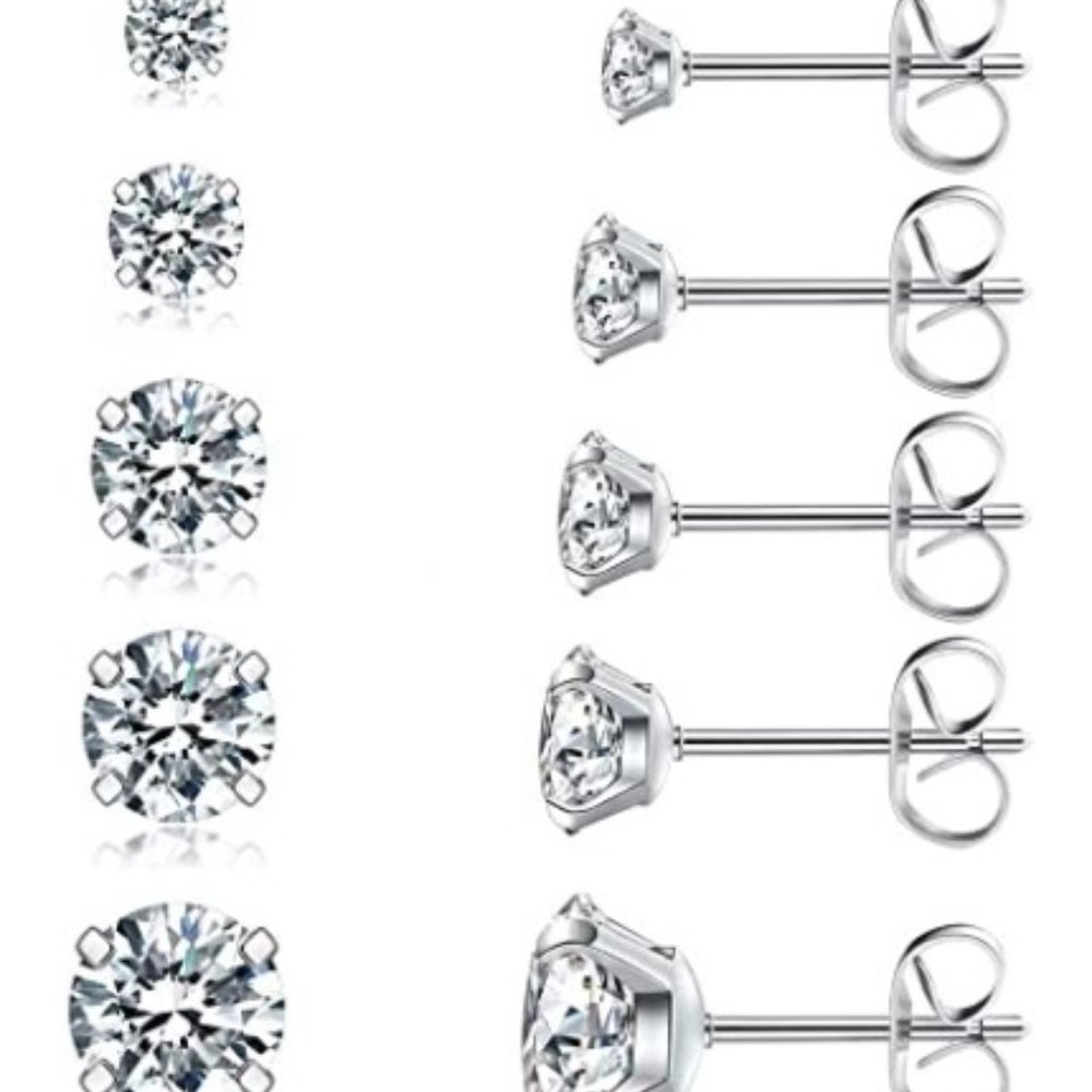 Women's Stainless Steel Cubic Zirconia Earrings